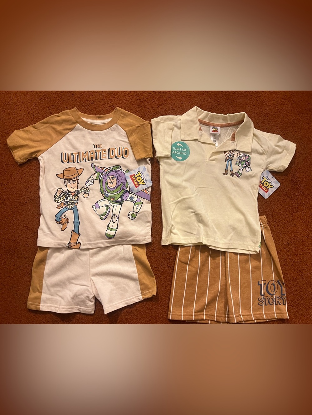 Disney Toy Story Kids Sets in Cream and Tan